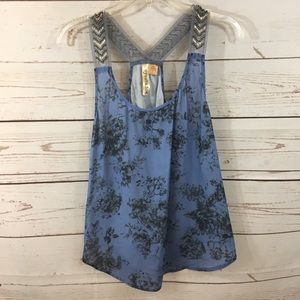 Girls Jr Eyeshadow Floral Tank Top